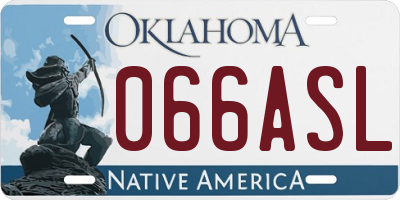 OK license plate 066ASL