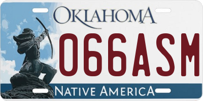 OK license plate 066ASM
