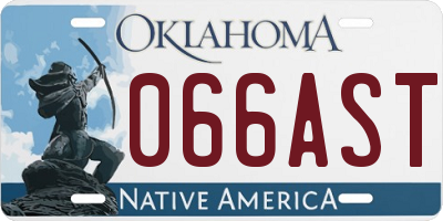 OK license plate 066AST
