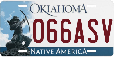 OK license plate 066ASV