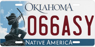 OK license plate 066ASY