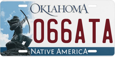 OK license plate 066ATA