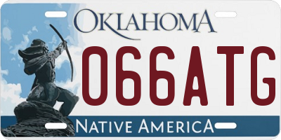 OK license plate 066ATG
