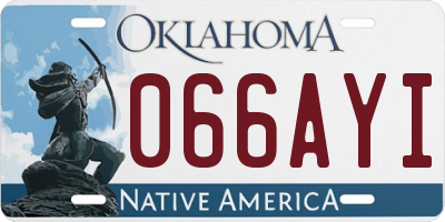 OK license plate 066AYI