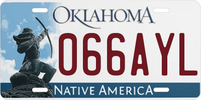 OK license plate 066AYL