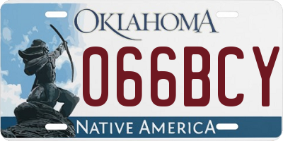 OK license plate 066BCY