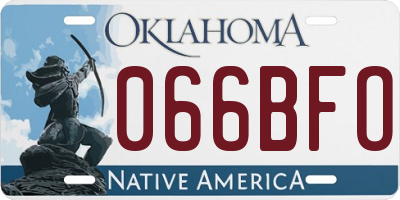 OK license plate 066BFO