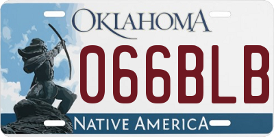 OK license plate 066BLB