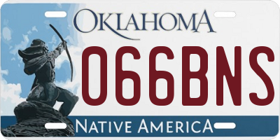 OK license plate 066BNS