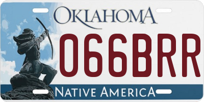 OK license plate 066BRR
