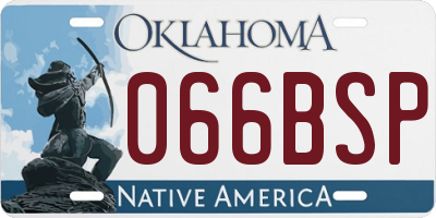 OK license plate 066BSP