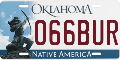 OK license plate 066BUR