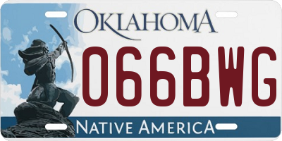 OK license plate 066BWG