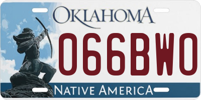 OK license plate 066BWO