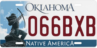 OK license plate 066BXB