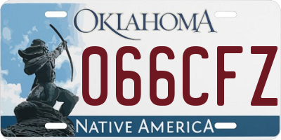 OK license plate 066CFZ