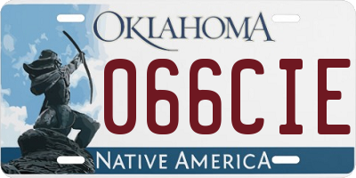 OK license plate 066CIE