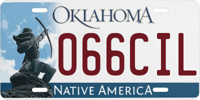 OK license plate 066CIL