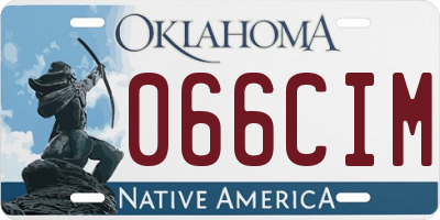OK license plate 066CIM