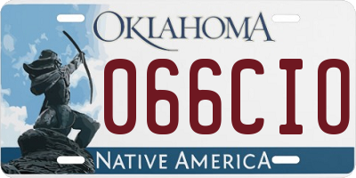 OK license plate 066CIO