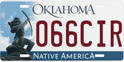 OK license plate 066CIR