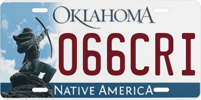 OK license plate 066CRI