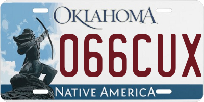 OK license plate 066CUX