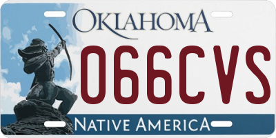 OK license plate 066CVS