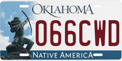 OK license plate 066CWD
