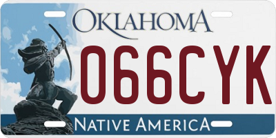 OK license plate 066CYK