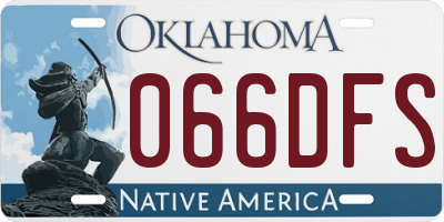 OK license plate 066DFS