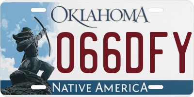 OK license plate 066DFY