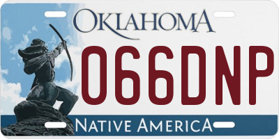 OK license plate 066DNP
