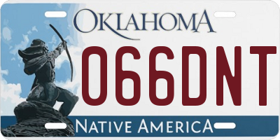 OK license plate 066DNT