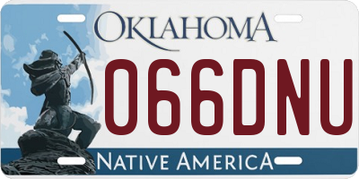 OK license plate 066DNU