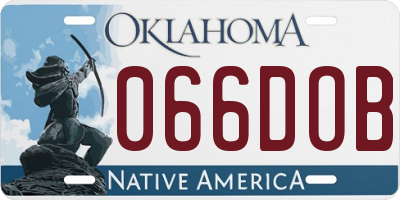 OK license plate 066DOB