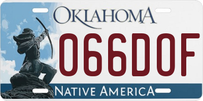 OK license plate 066DOF
