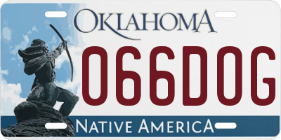 OK license plate 066DOG