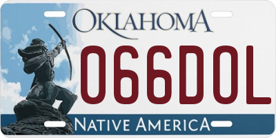 OK license plate 066DOL