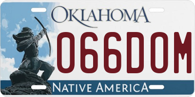 OK license plate 066DOM