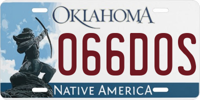 OK license plate 066DOS