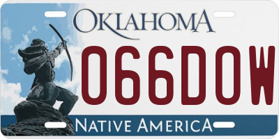 OK license plate 066DOW