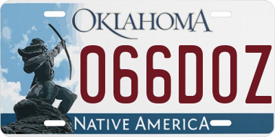 OK license plate 066DOZ
