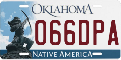 OK license plate 066DPA