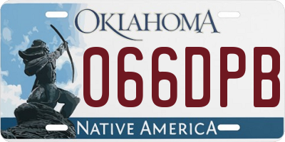 OK license plate 066DPB