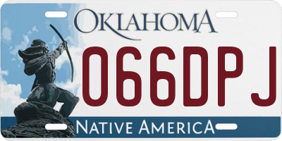 OK license plate 066DPJ