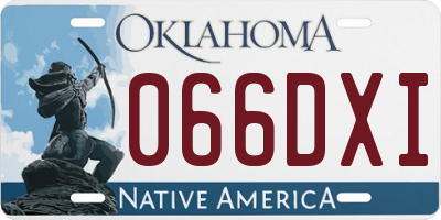 OK license plate 066DXI
