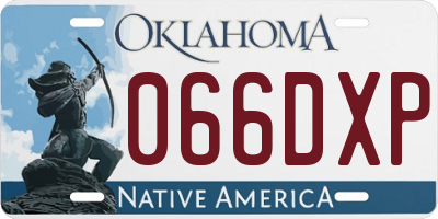 OK license plate 066DXP