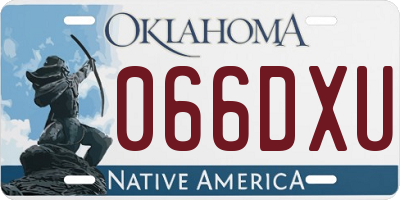 OK license plate 066DXU