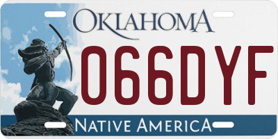 OK license plate 066DYF